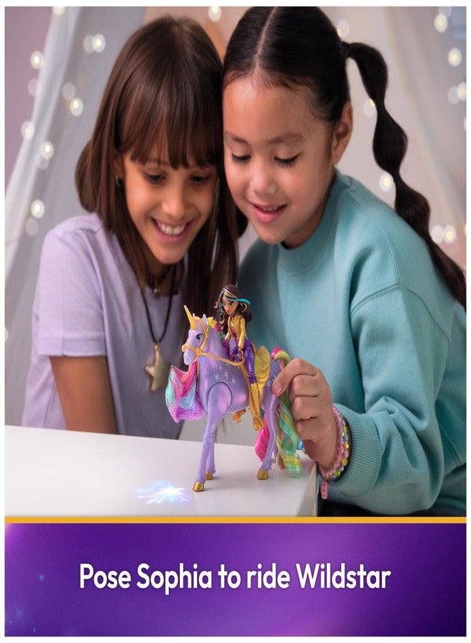Unicorn Academy أكاديمية يونيكورن، صوفيا ونجمة الضوء السحرية مع تأثيرات إضاءة قوس قزح، دمى وألعاب يونيكورن للبنات، هدايا وحشوات جوارب للأطفال من عمر 4 سنوات فما فوق - Image 5
